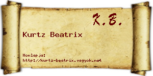 Kurtz Beatrix névjegykártya